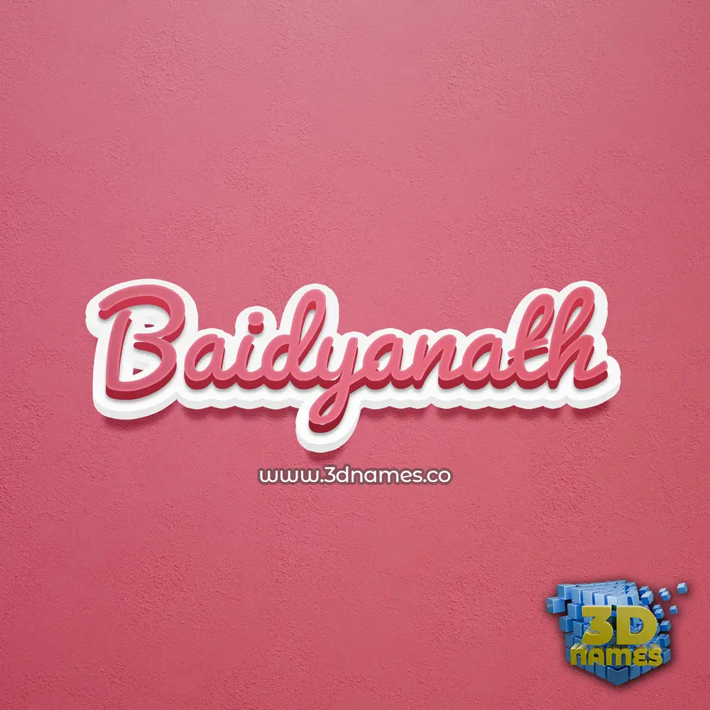baidyanath in Red Scribble style - 3D name wallpaper