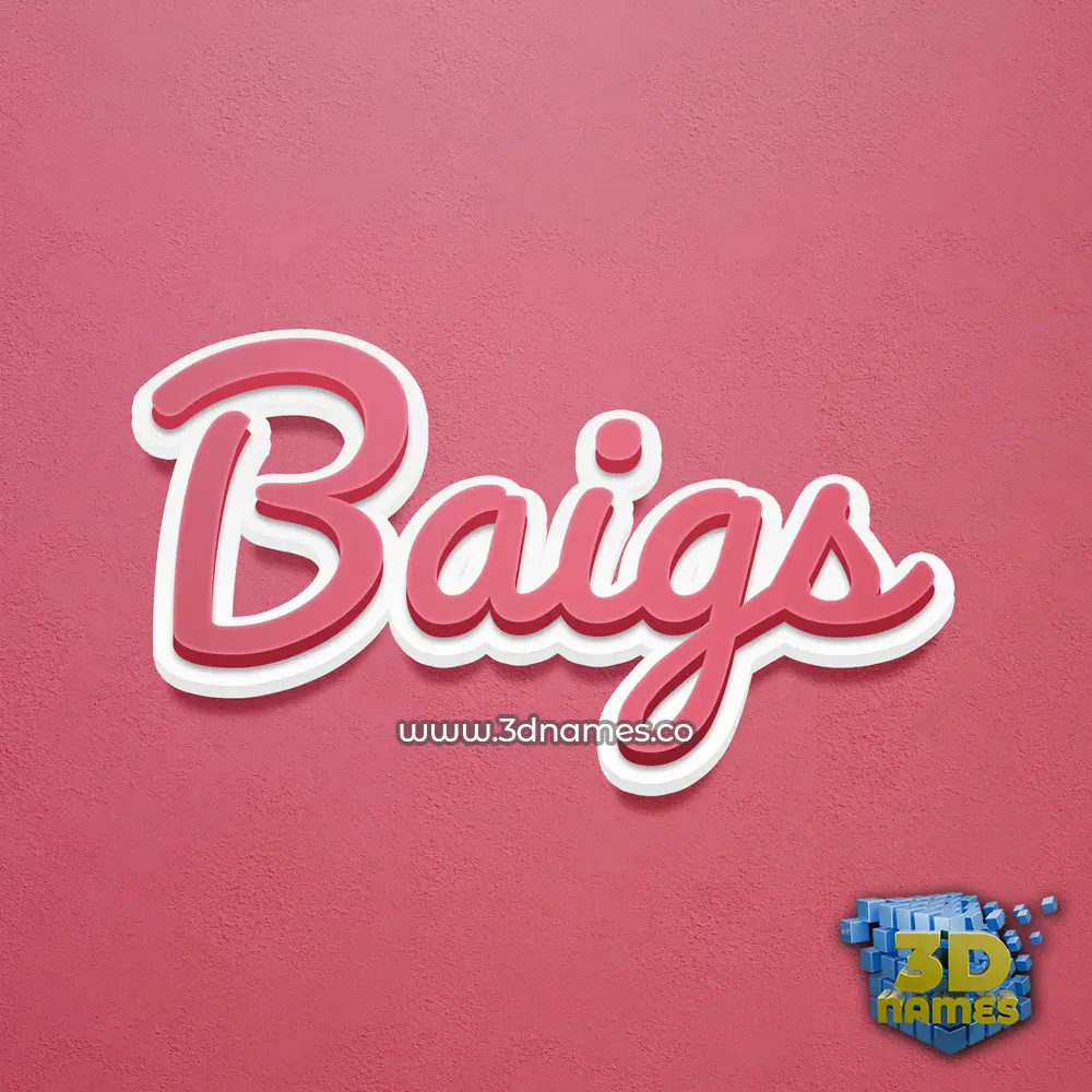 baigs in Red Scribble style - 3D name wallpaper