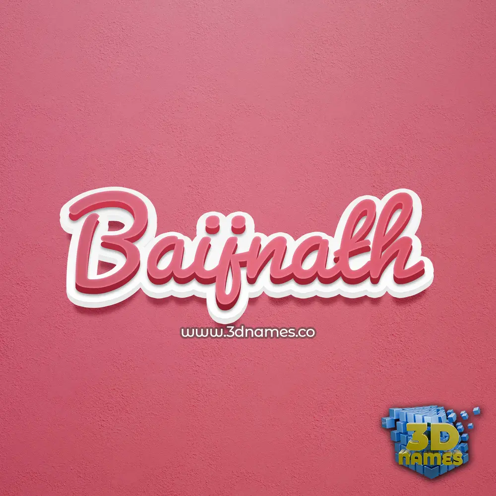 baijnath in Red Scribble style - 3D name wallpaper