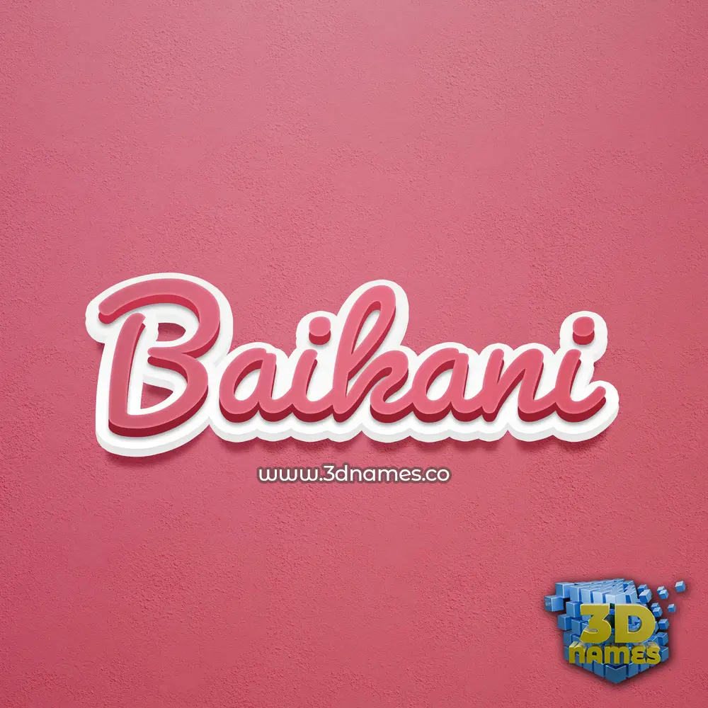 baikani in Red Scribble style - 3D name wallpaper