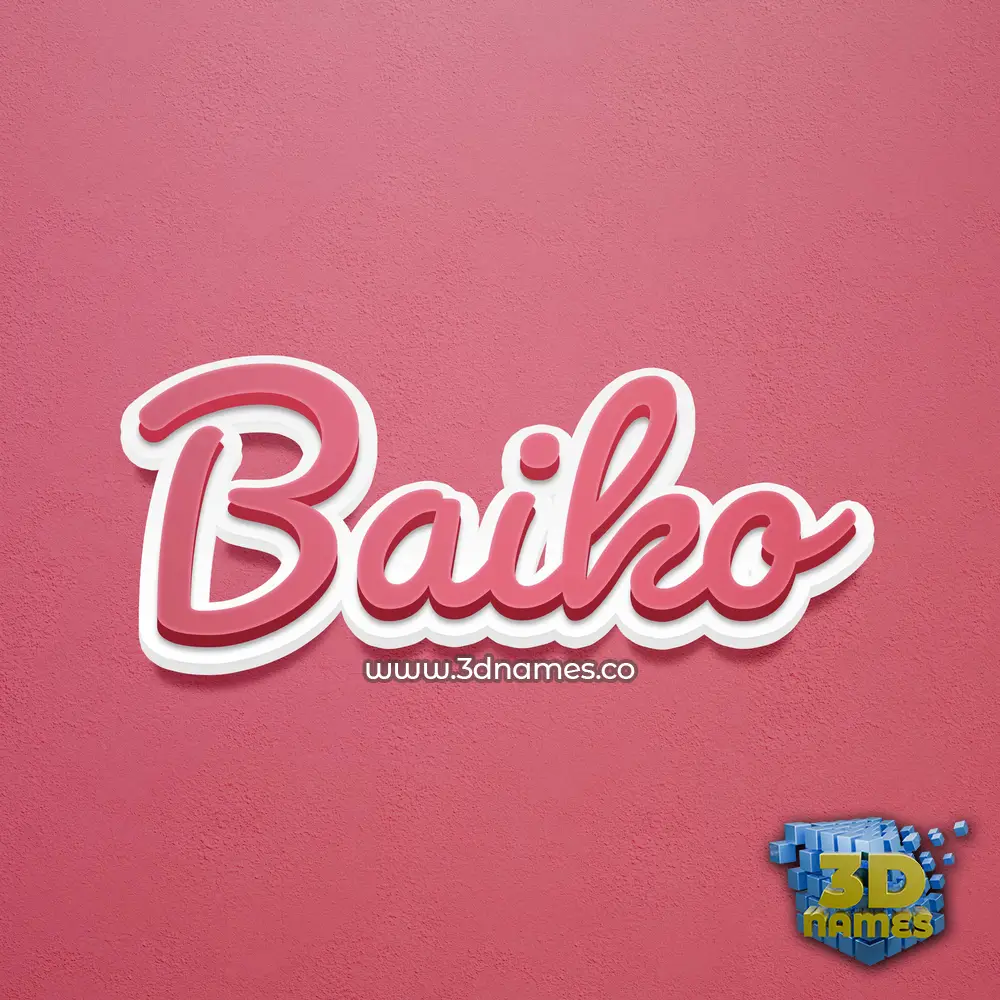 baiko in Red Scribble style - 3D name wallpaper