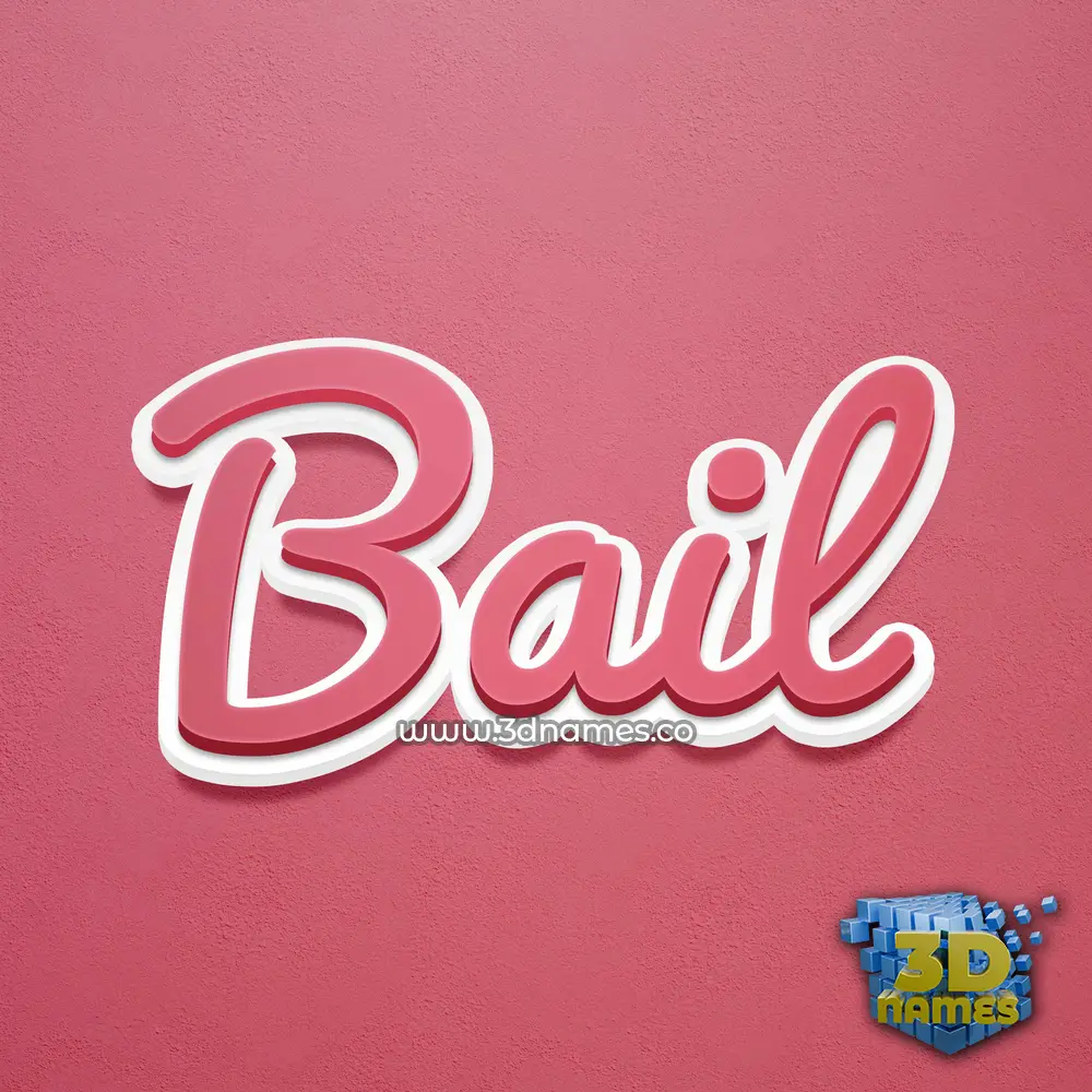 bail in Red Scribble style - 3D name wallpaper