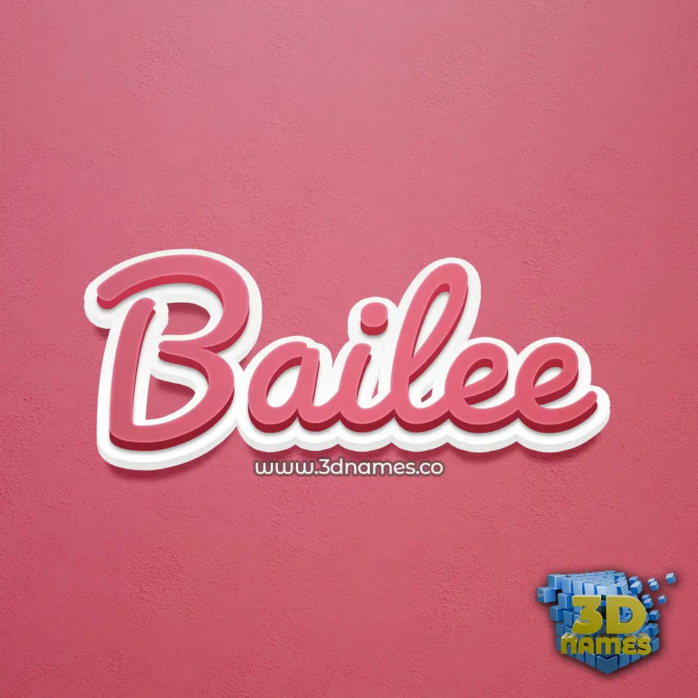 bailee in Red Scribble style - 3D name wallpaper