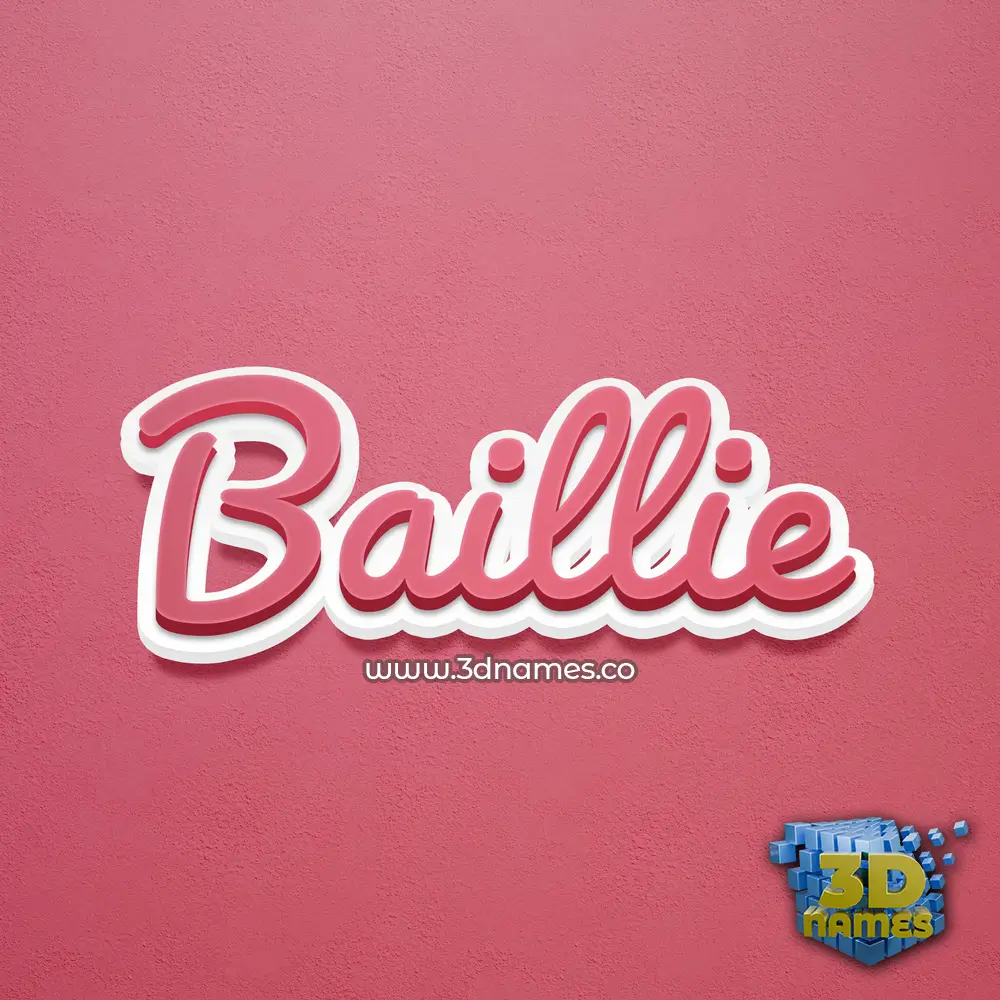 baillie in Red Scribble style - 3D name wallpaper