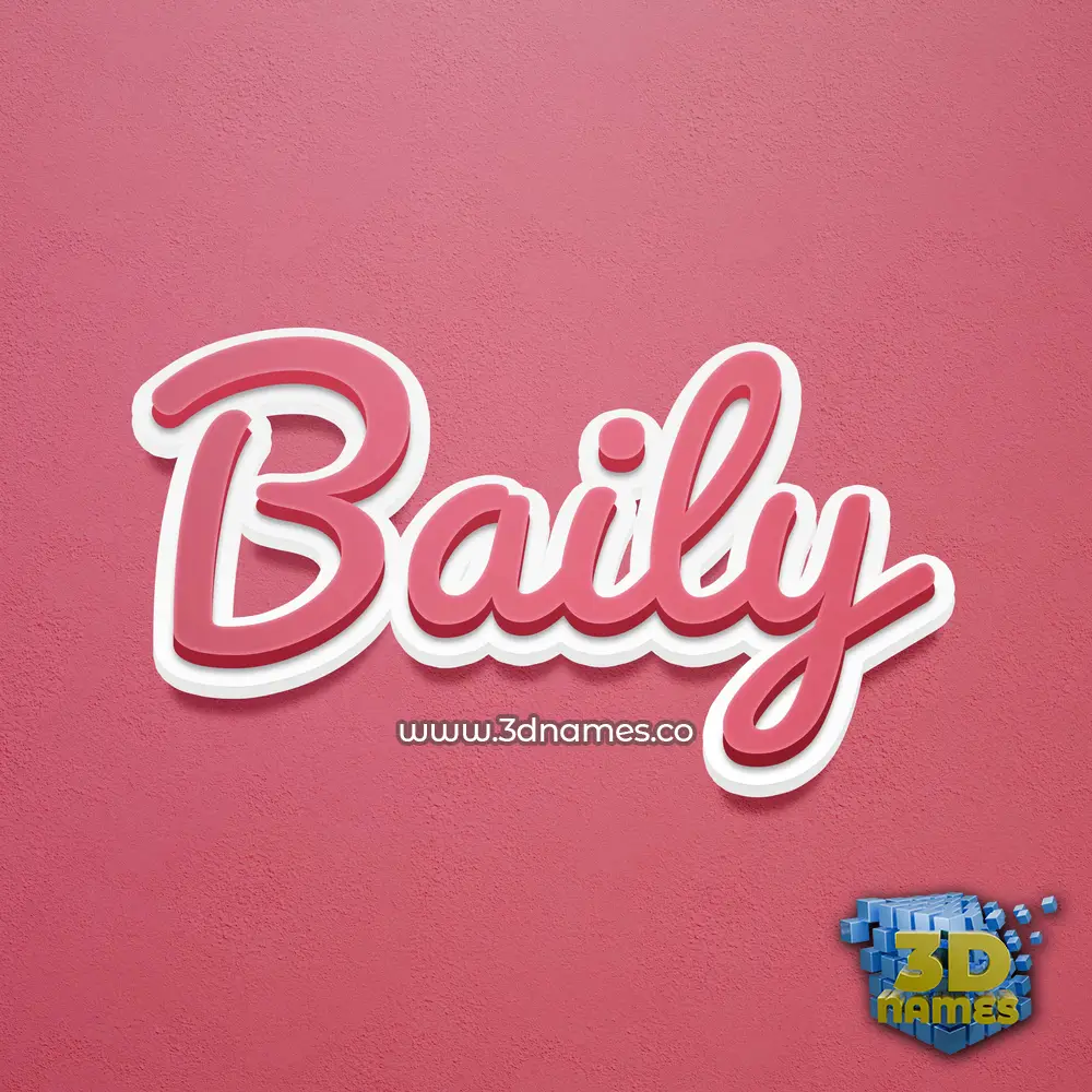 baily in Red Scribble style - 3D name wallpaper