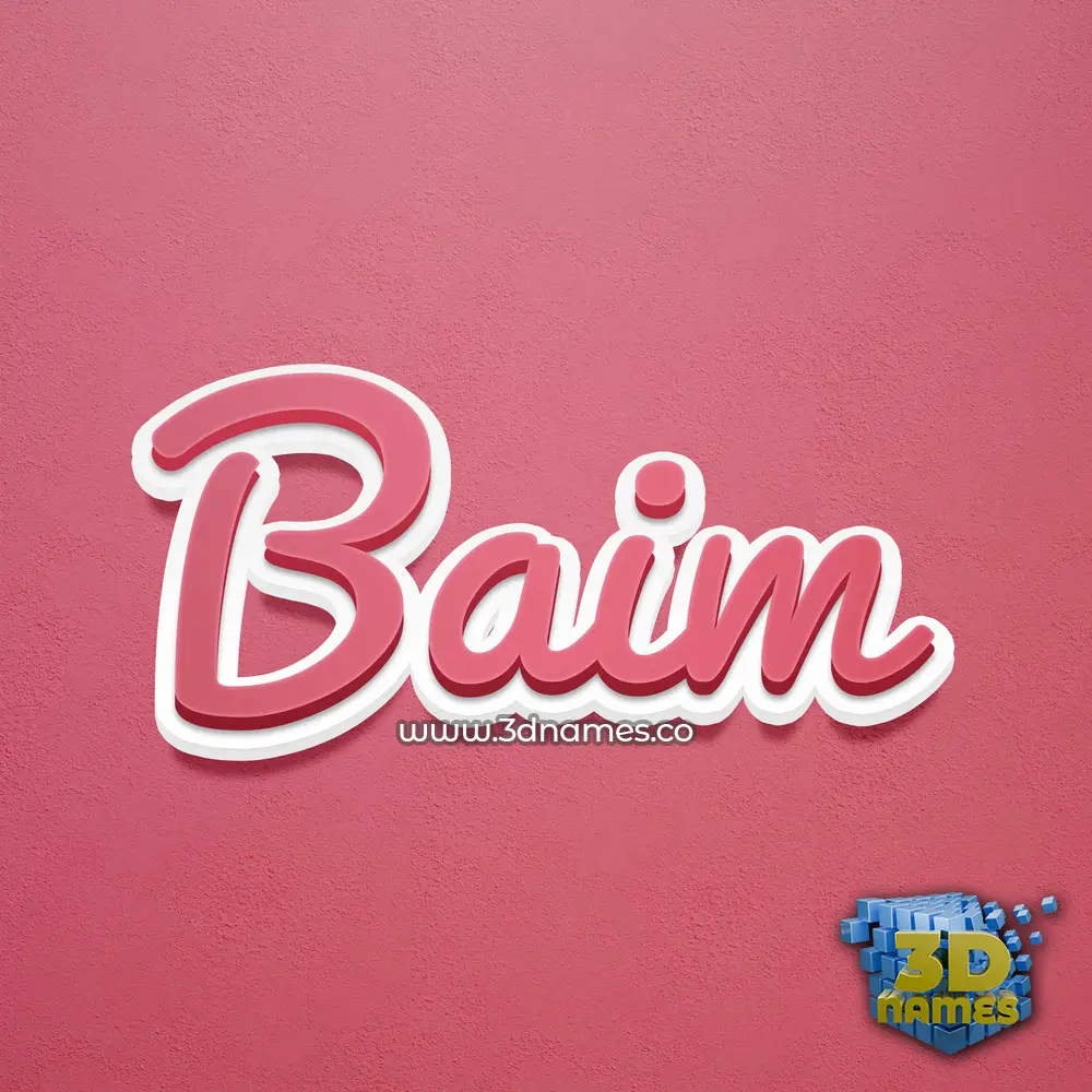 baim in Red Scribble style - 3D name wallpaper