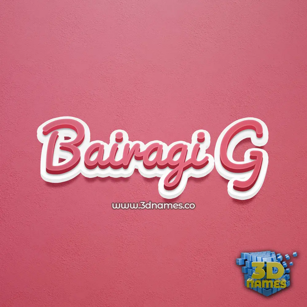 bairagi g in Red Scribble style - 3D name wallpaper