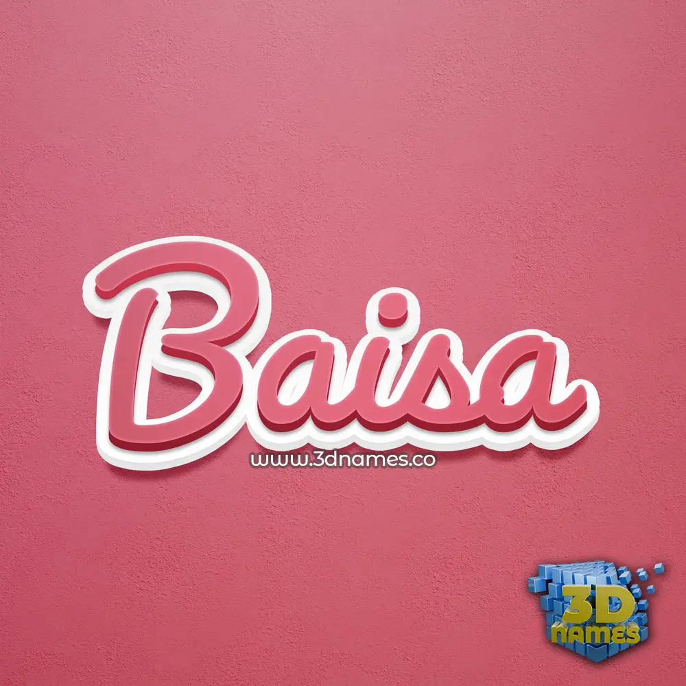 baisa in Red Scribble style - 3D name wallpaper