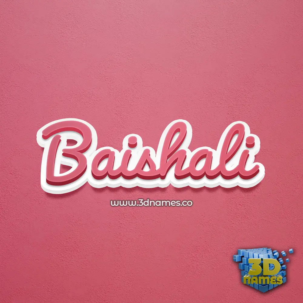baishali in Red Scribble style - 3D name wallpaper