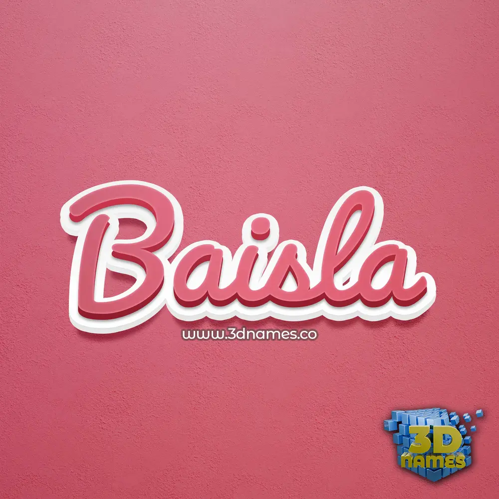 baisla in Red Scribble style - 3D name wallpaper