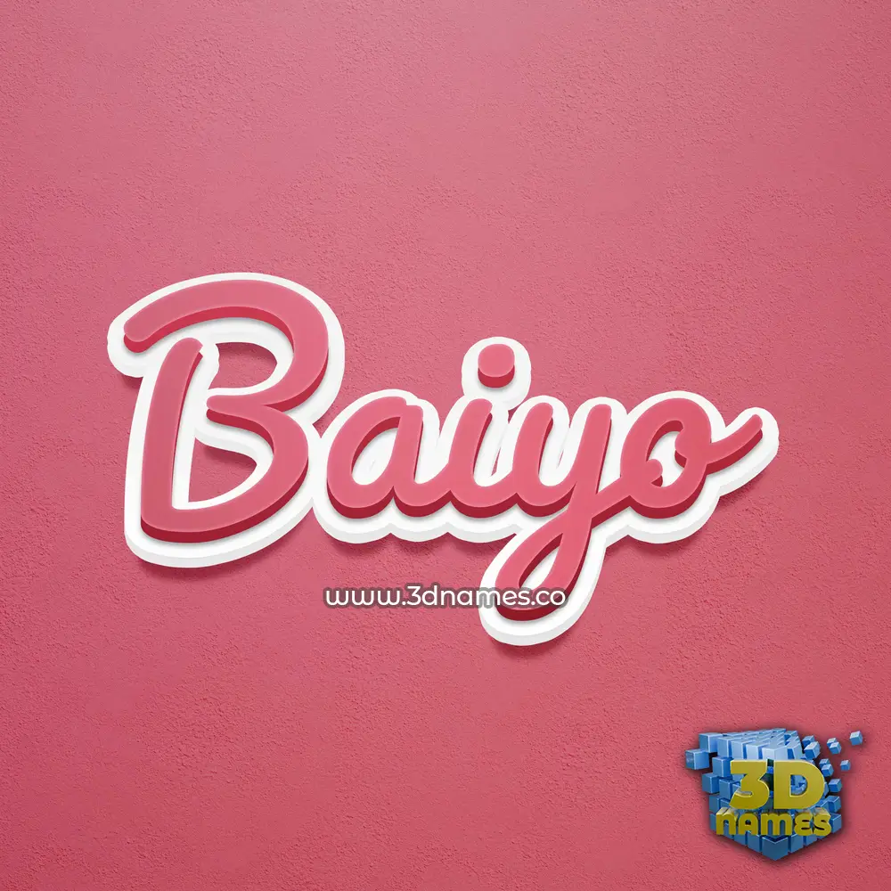 baiyo in Red Scribble style - 3D name wallpaper