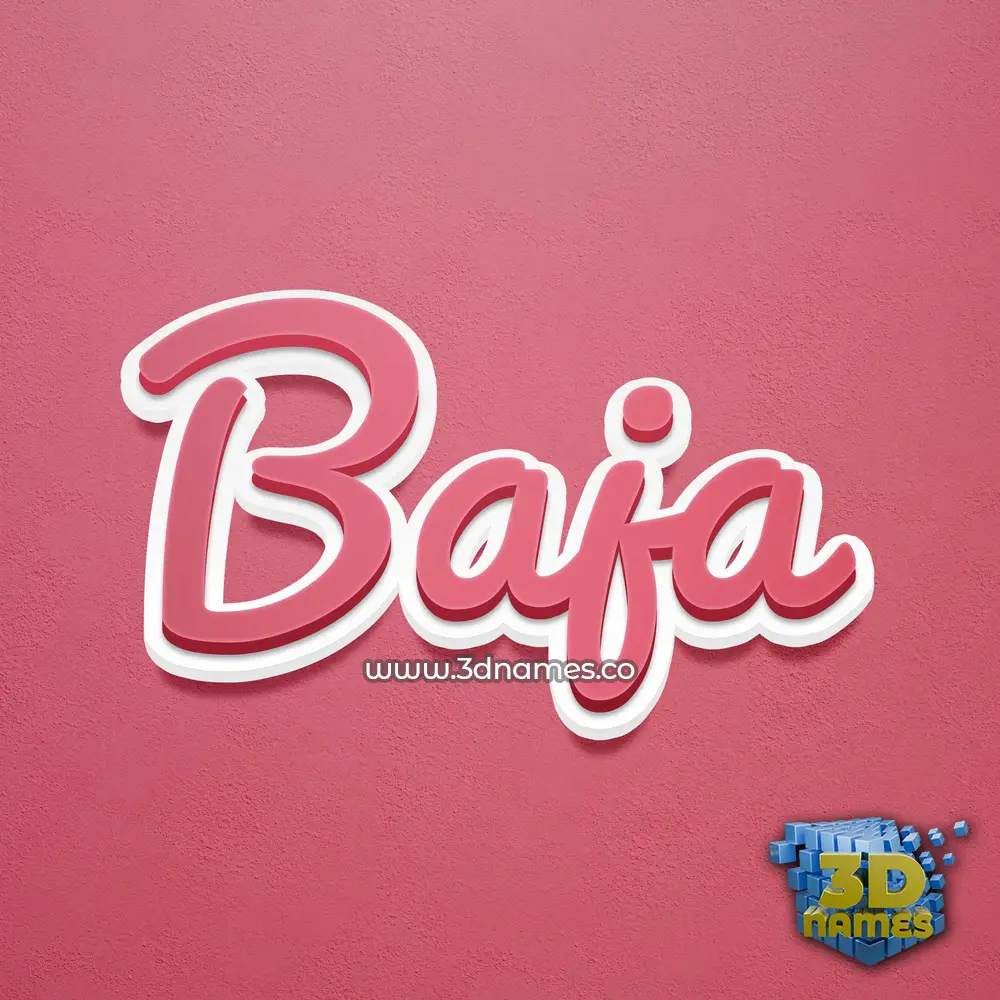 baja in Red Scribble style - 3D name wallpaper
