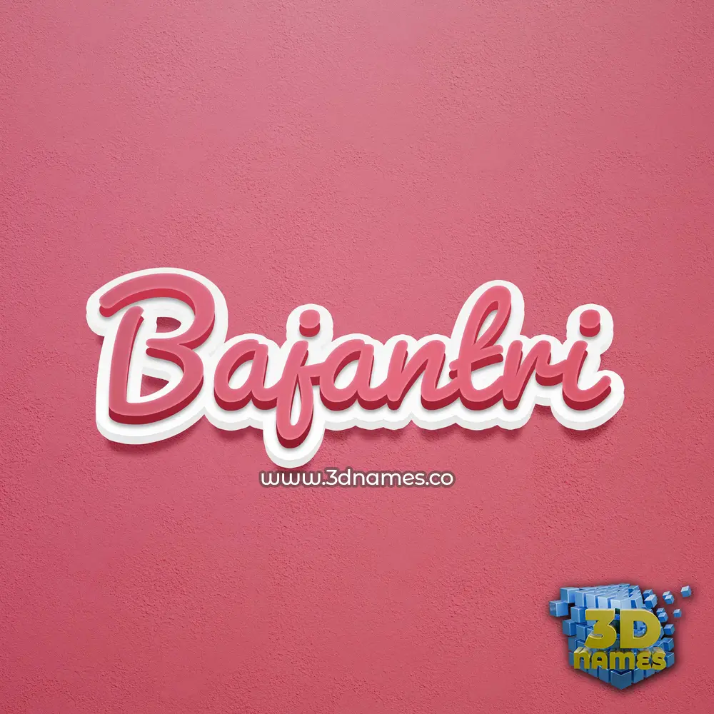 bajantri in Red Scribble style - 3D name wallpaper