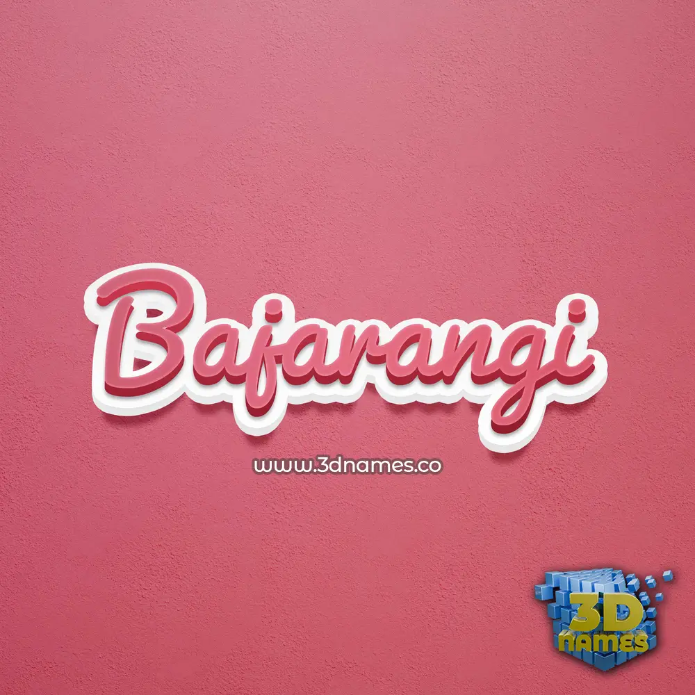 bajarangi in Red Scribble style - 3D name wallpaper