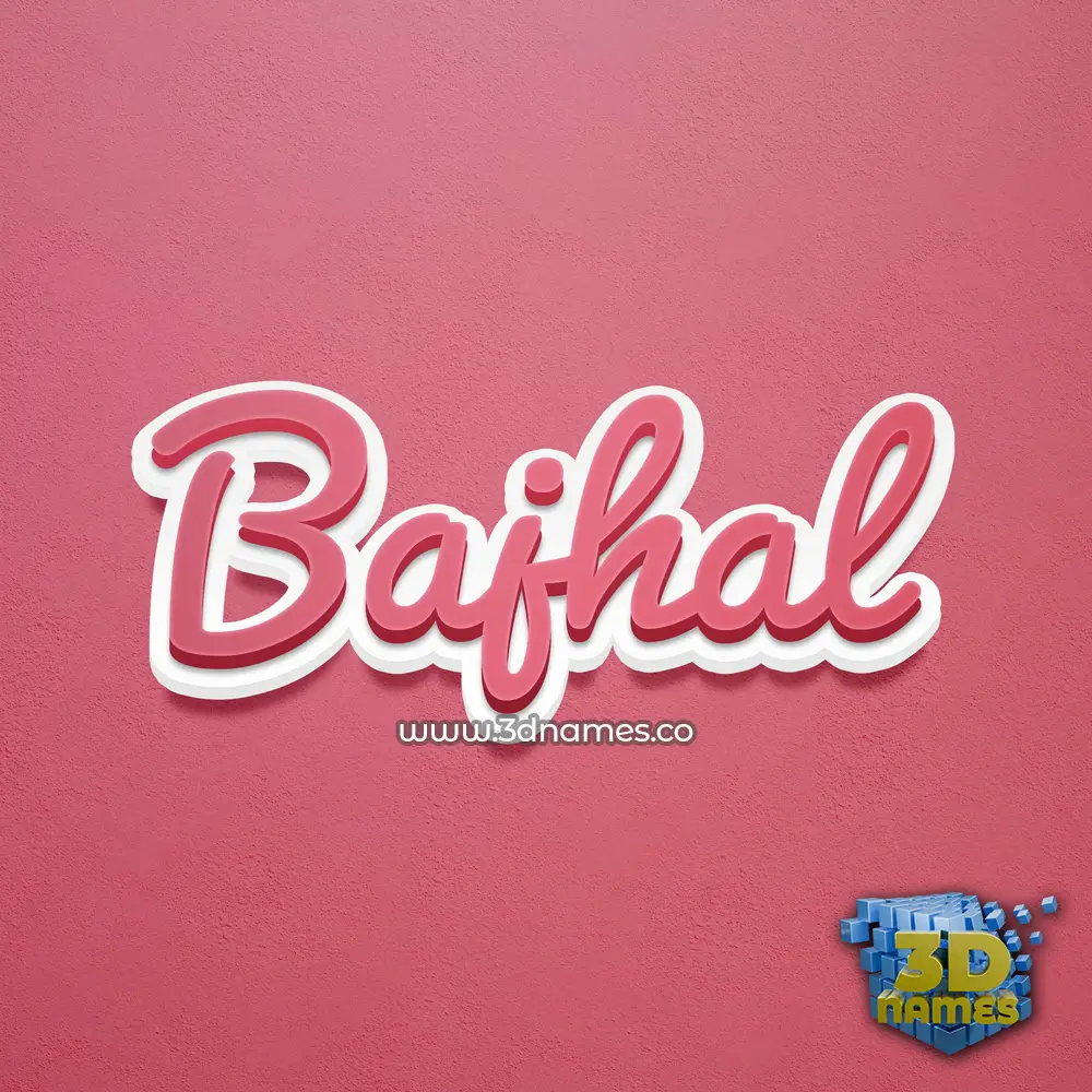 bajhal in Red Scribble style - 3D name wallpaper