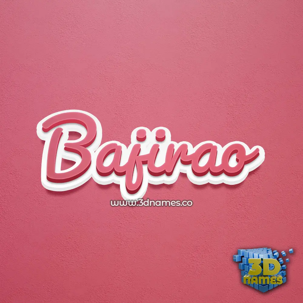 bajirao in Red Scribble style - 3D name wallpaper