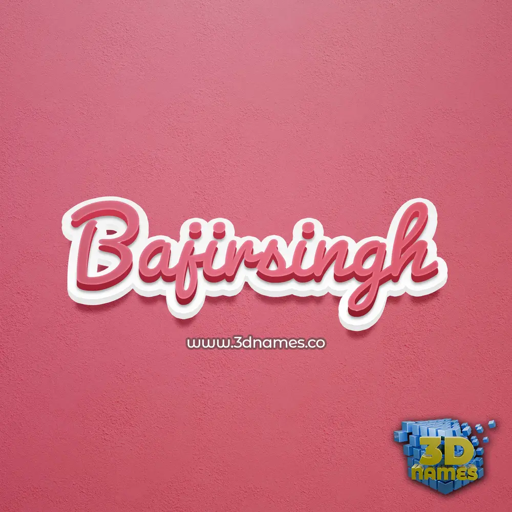 bajirsingh in Red Scribble style - 3D name wallpaper