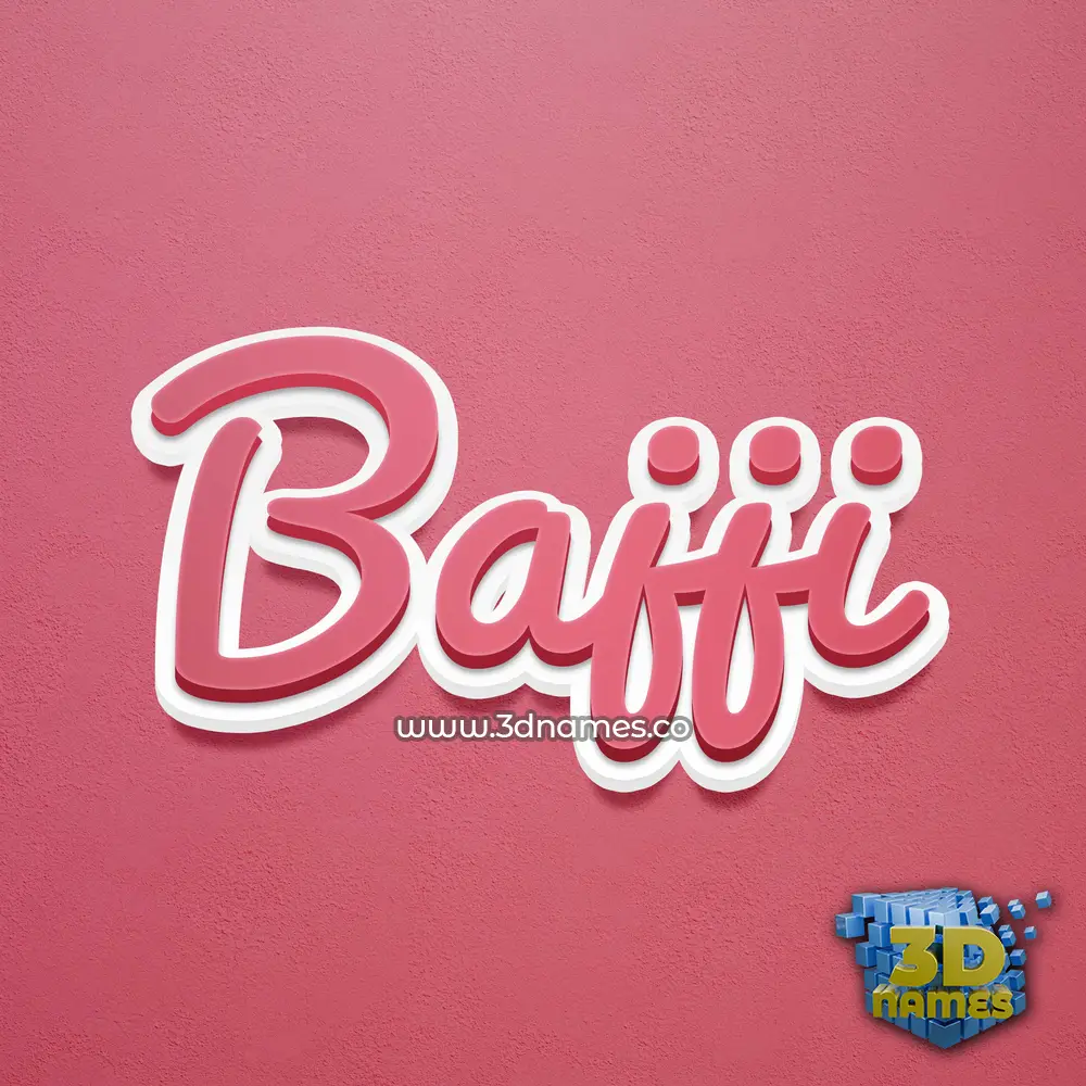 bajji in Red Scribble style - 3D name wallpaper