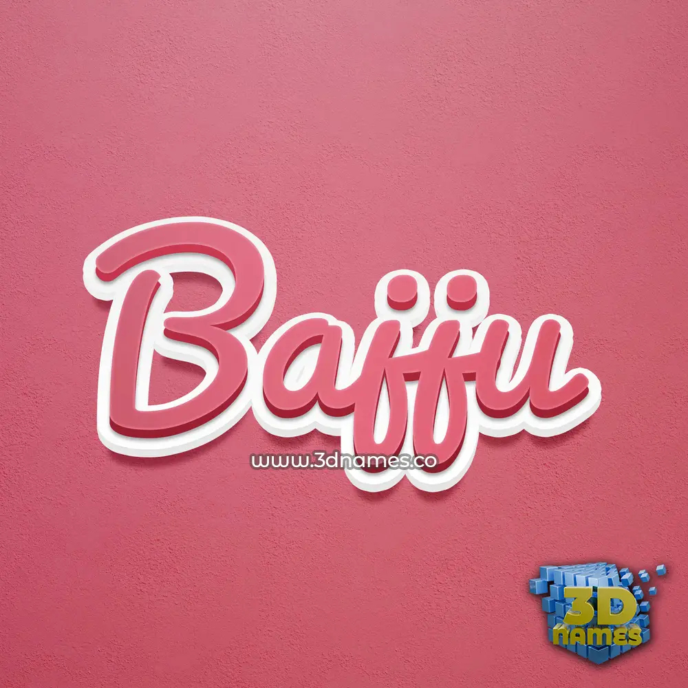bajju in Red Scribble style - 3D name wallpaper