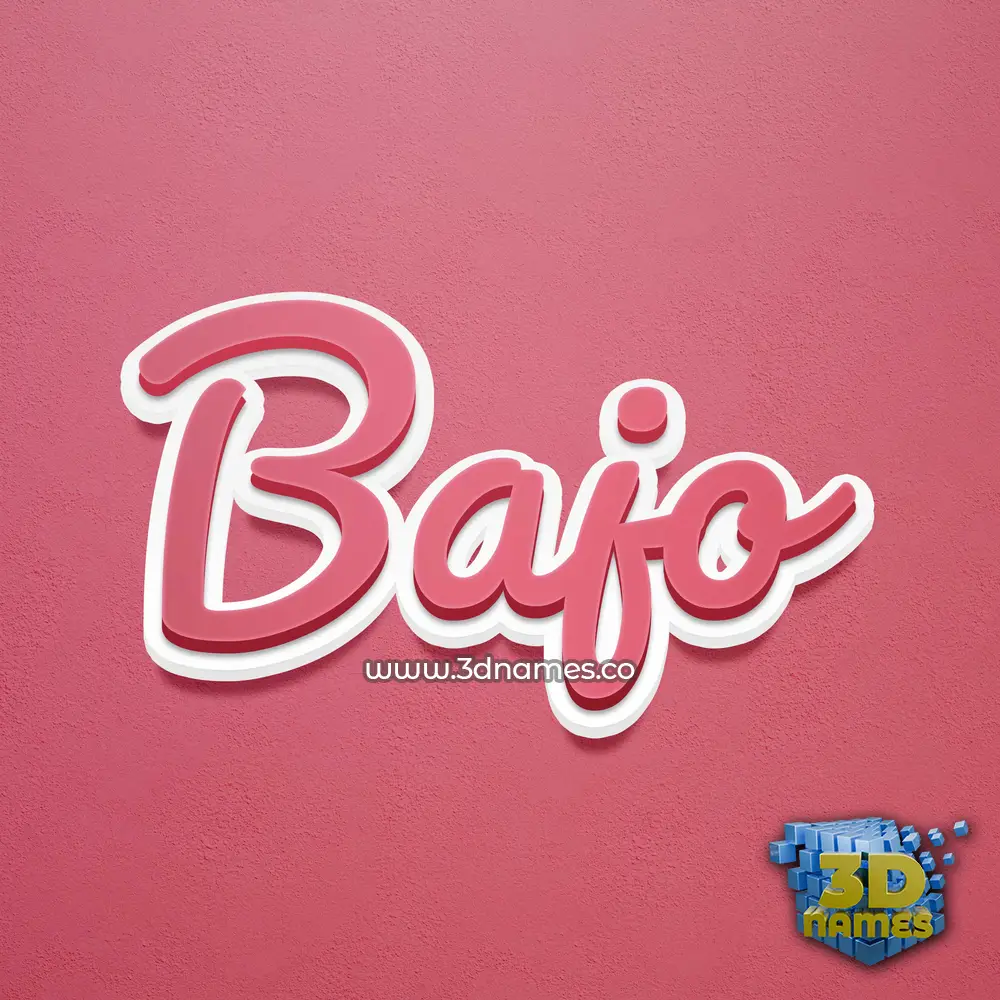 bajo in Red Scribble style - 3D name wallpaper