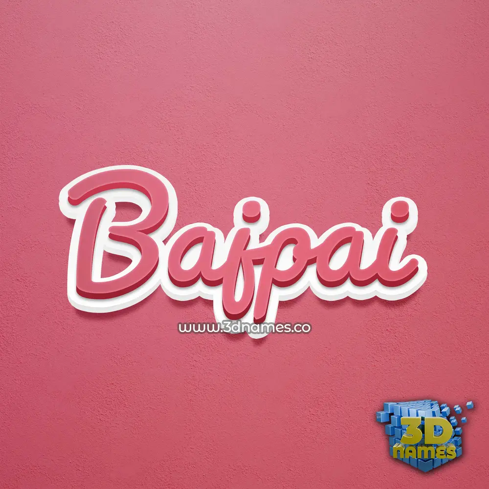 bajpai in Red Scribble style - 3D name wallpaper