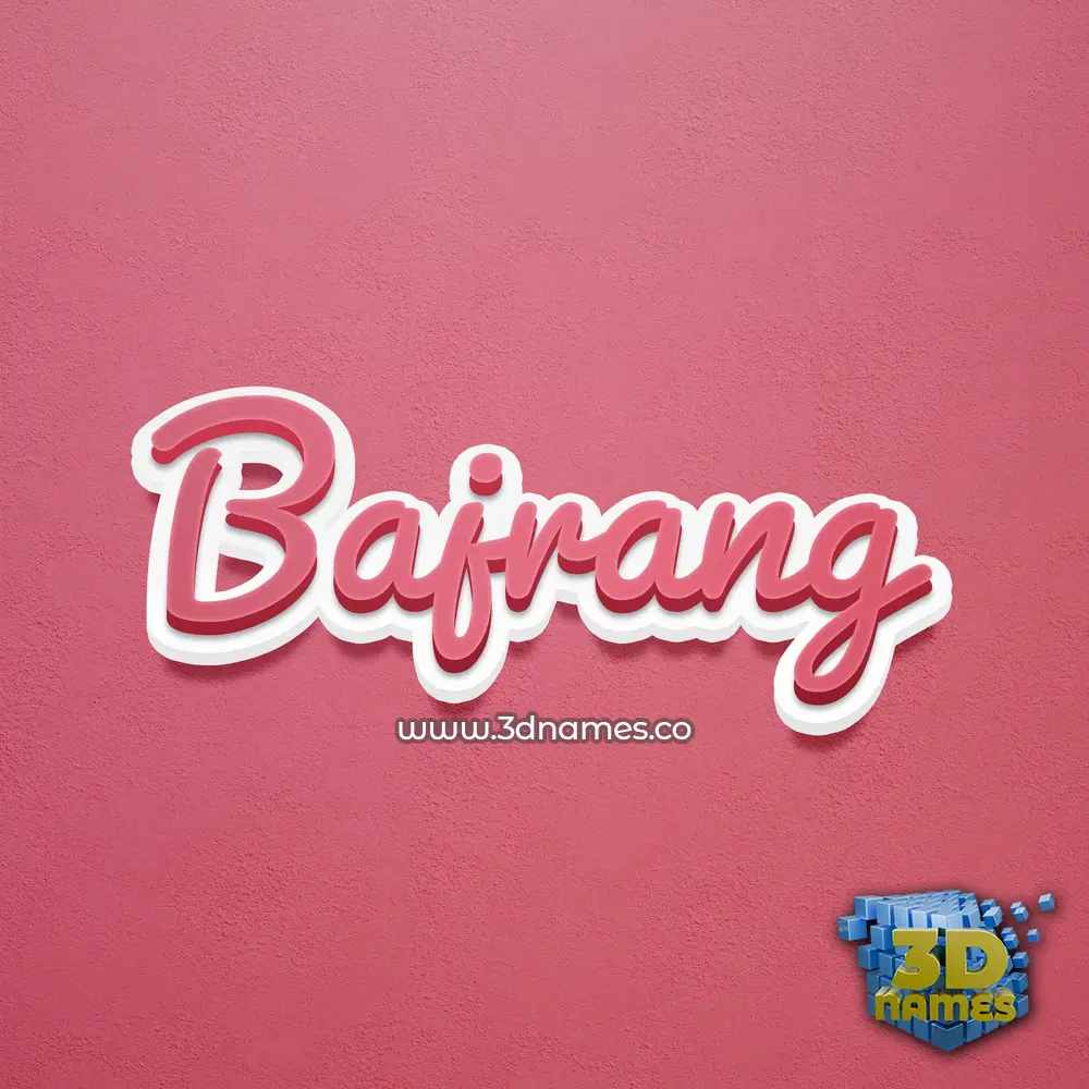 bajrang in Red Scribble style - 3D name wallpaper