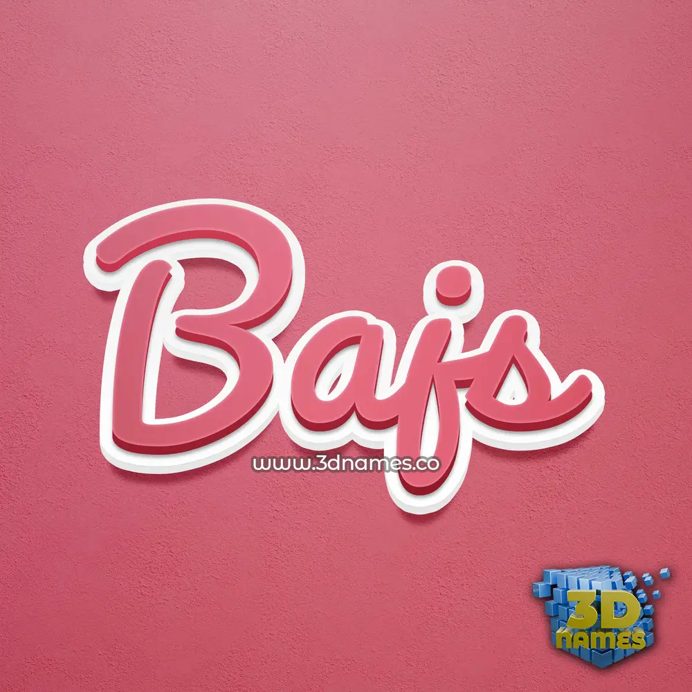 bajs in Red Scribble style - 3D name wallpaper