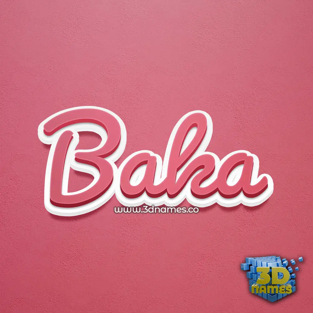 baka in Red Scribble style - 3D name wallpaper