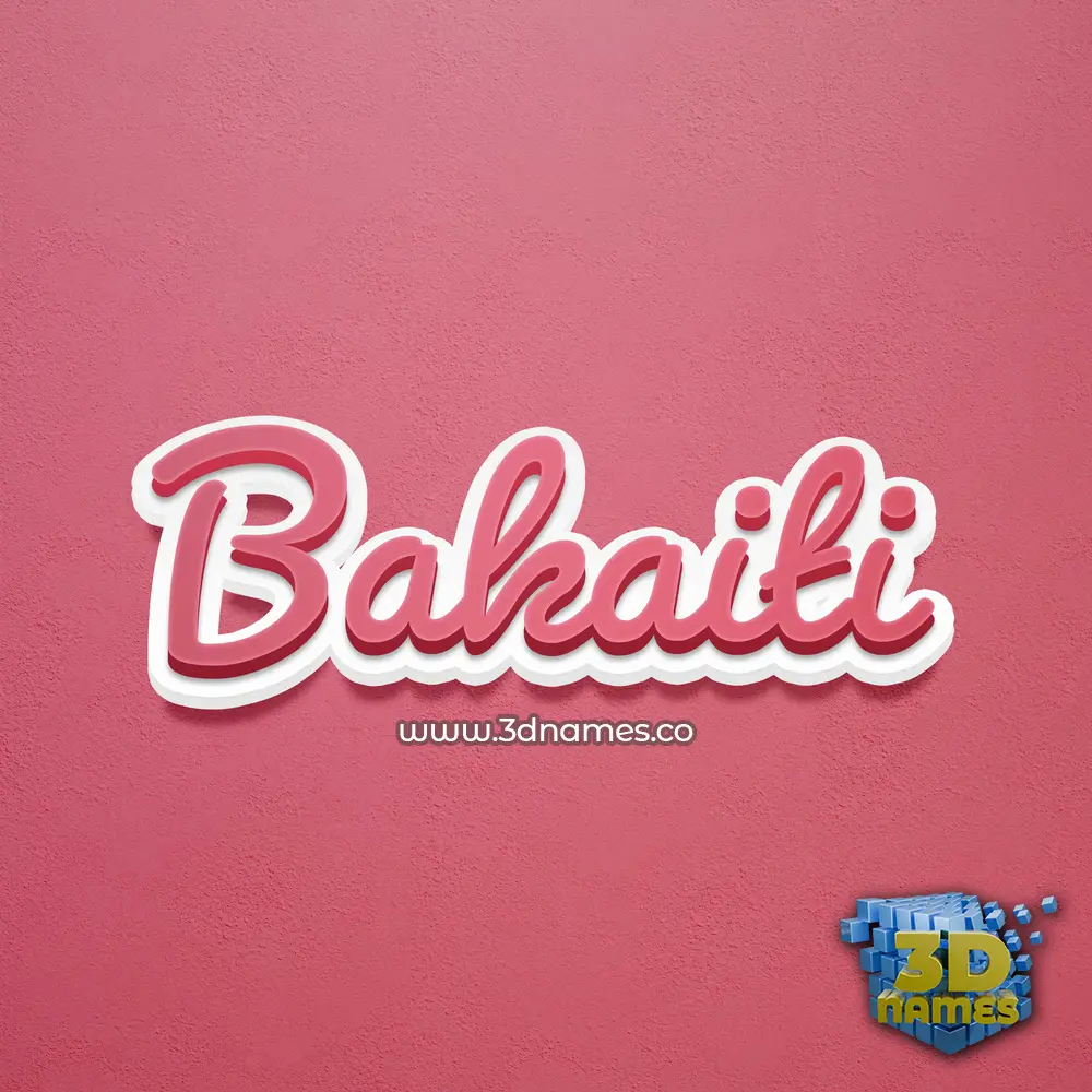 bakaiti in Red Scribble style - 3D name wallpaper