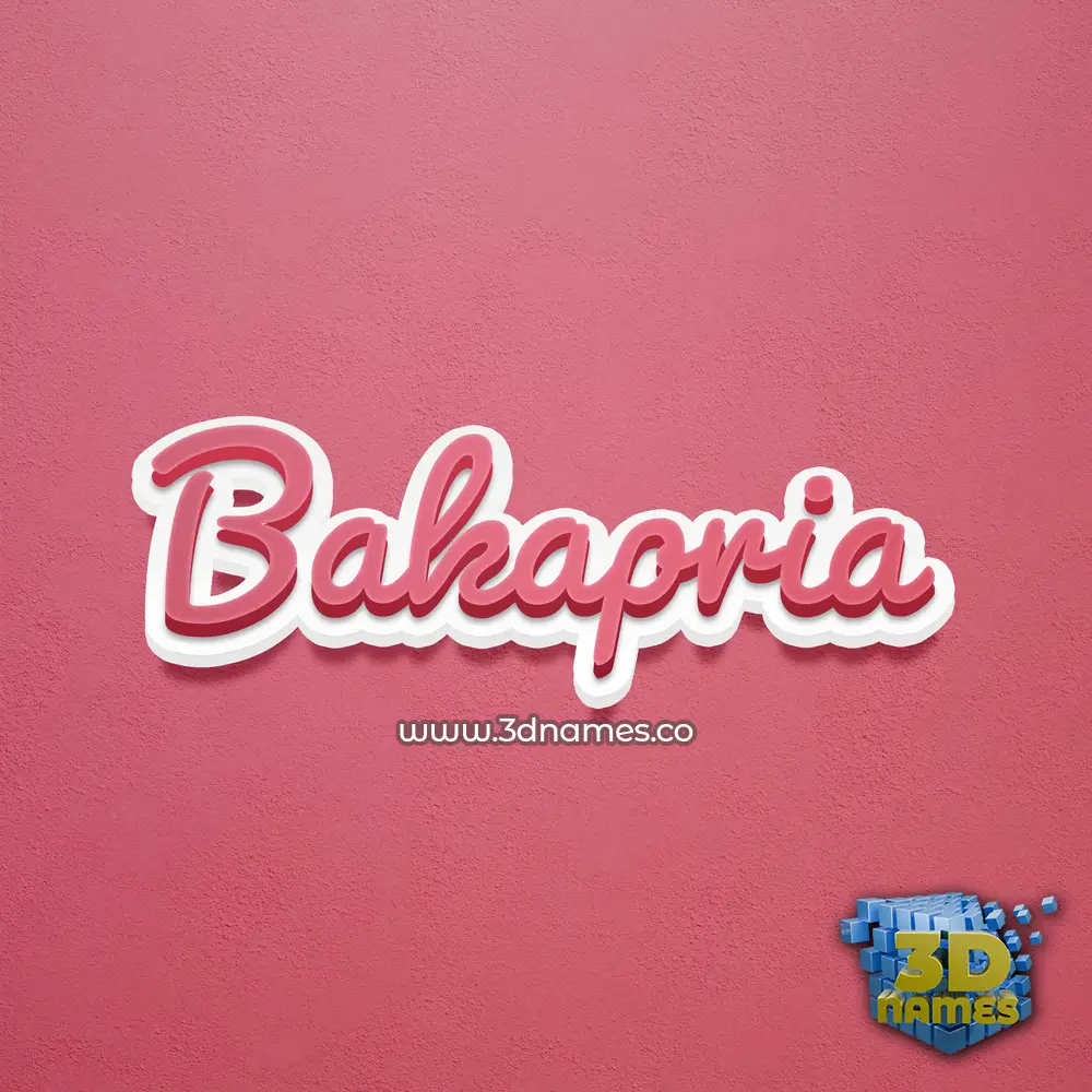 bakapria in Red Scribble style - 3D name wallpaper