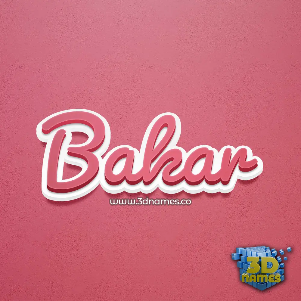 bakar in Red Scribble style - 3D name wallpaper