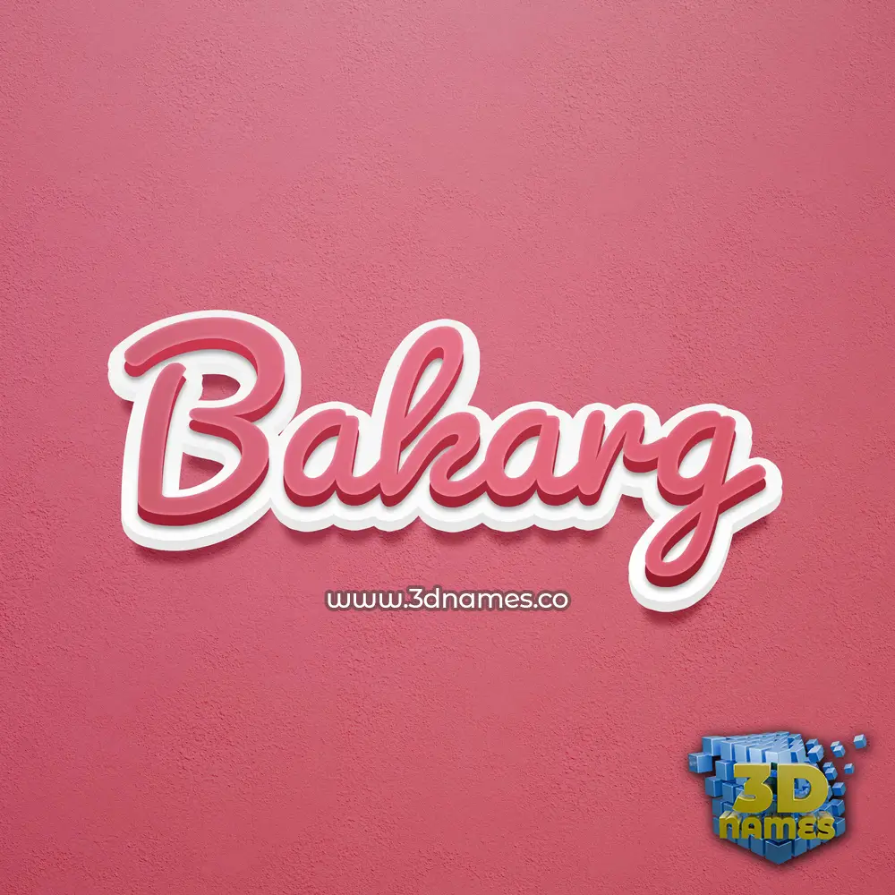 bakarg in Red Scribble style - 3D name wallpaper