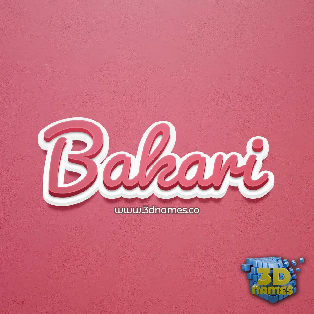 bakari in Red Scribble style - 3D name wallpaper