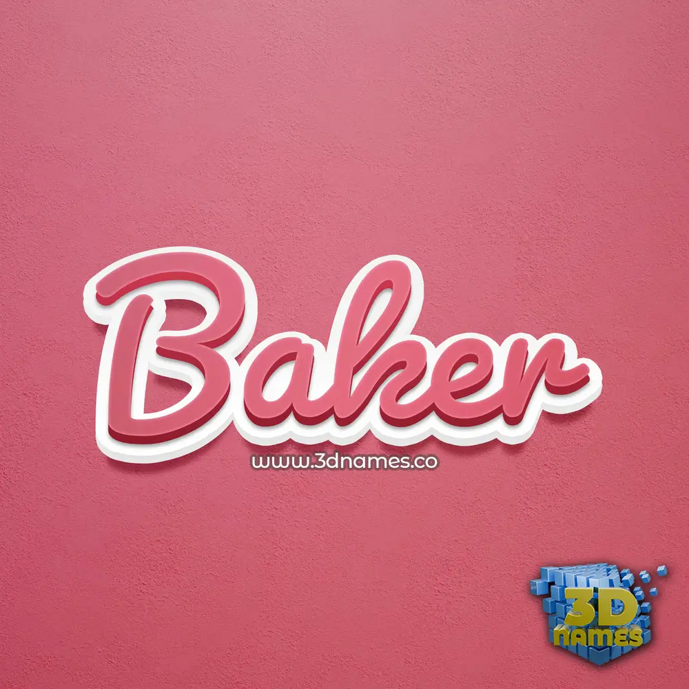 baker in Red Scribble style - 3D name wallpaper
