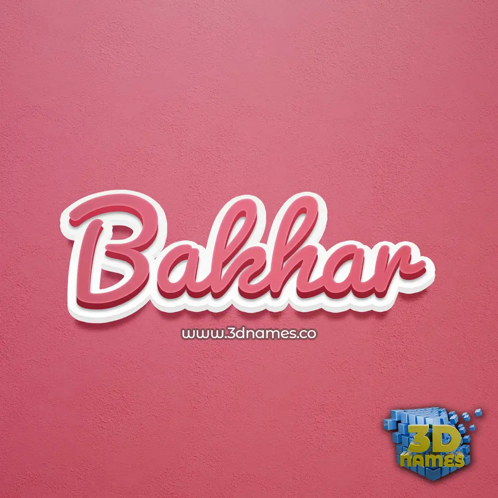 bakhar in Red Scribble style - 3D name wallpaper