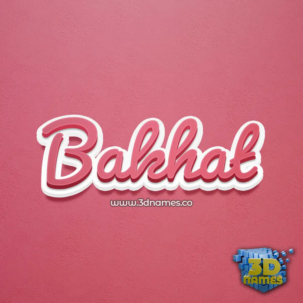 bakhat in Red Scribble style - 3D name wallpaper