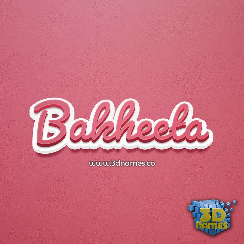 bakheeta in Red Scribble style - 3D name wallpaper