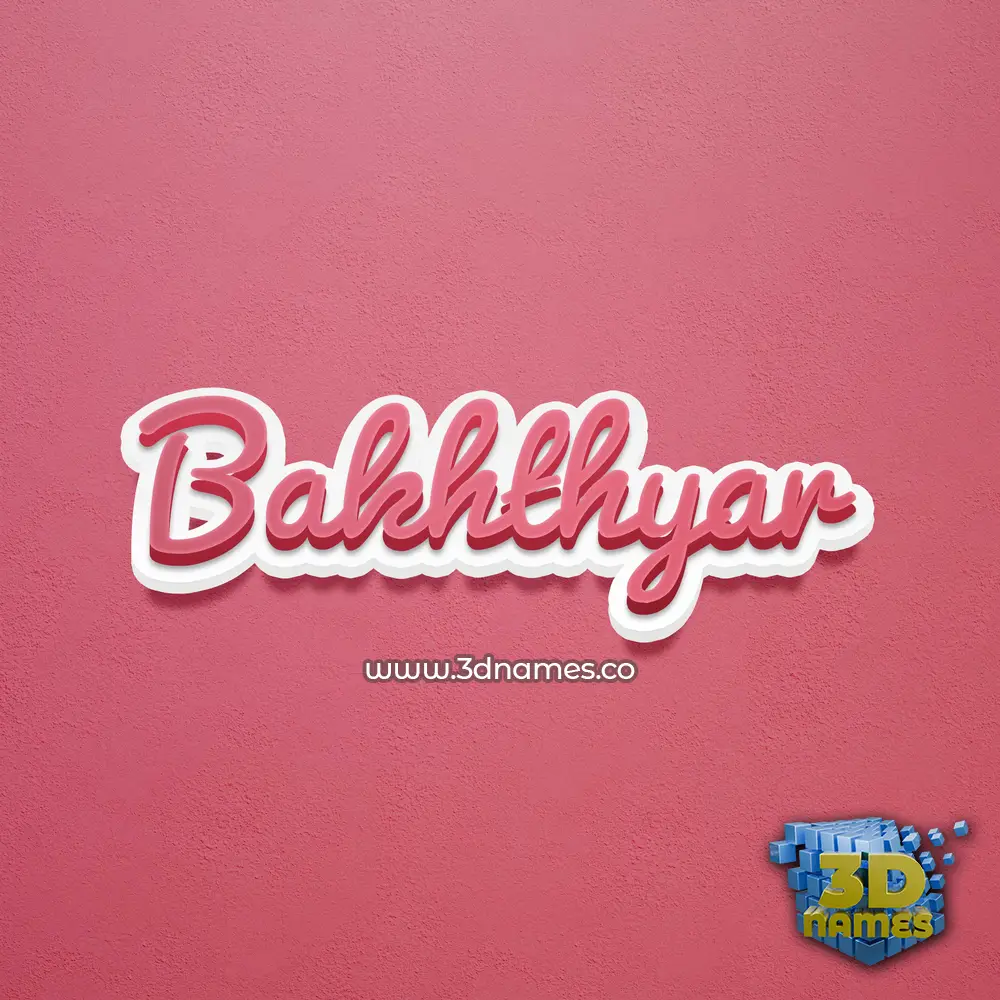 bakhthyar in Red Scribble style - 3D name wallpaper