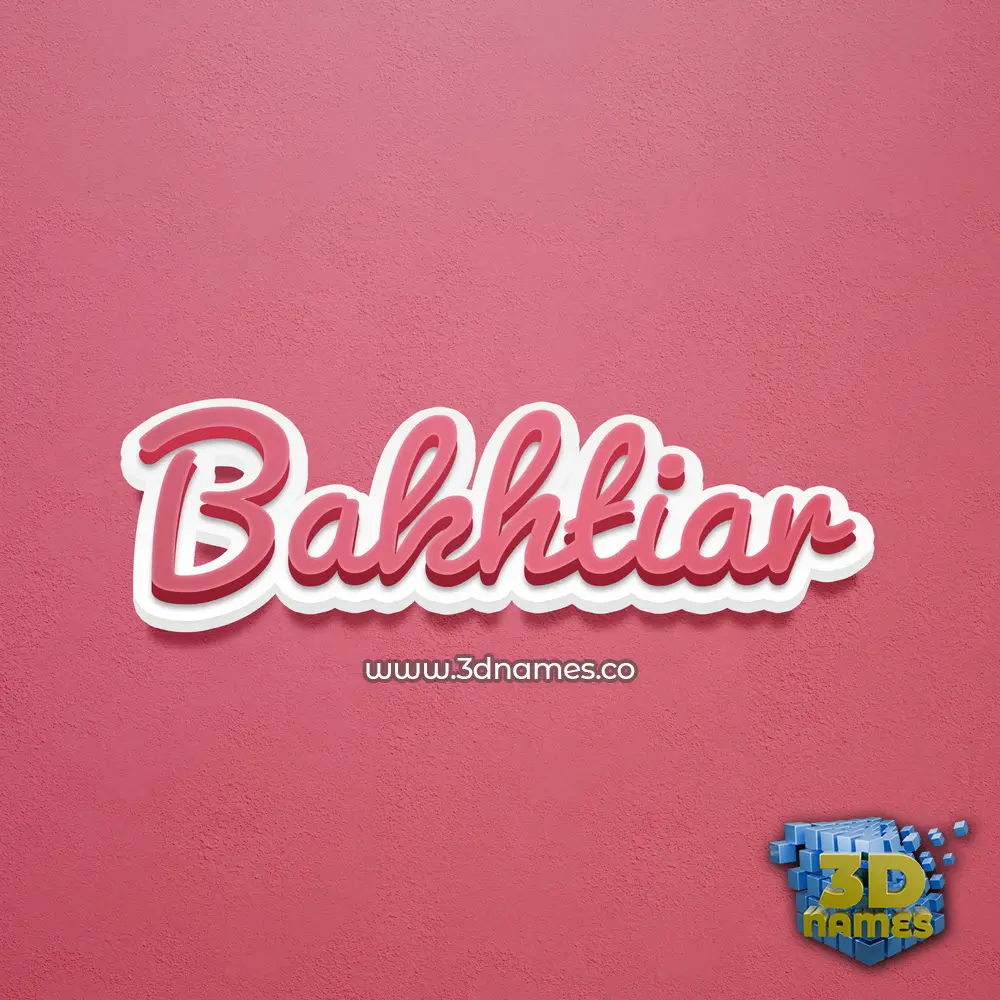 bakhtiar in Red Scribble style - 3D name wallpaper