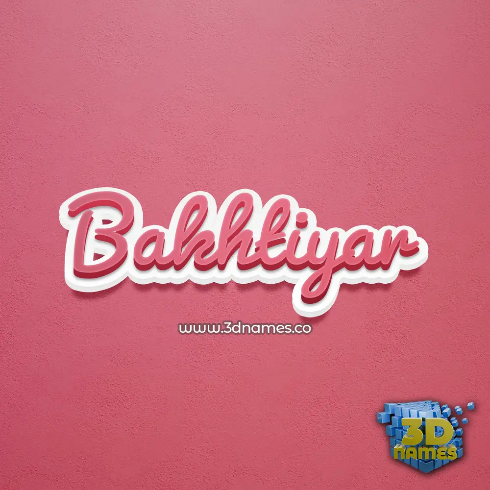 bakhtiyar in Red Scribble style - 3D name wallpaper