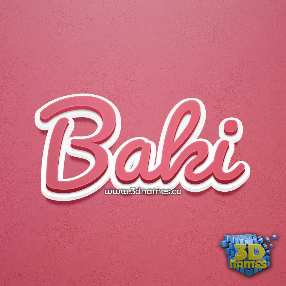 baki in Red Scribble style - 3D name wallpaper