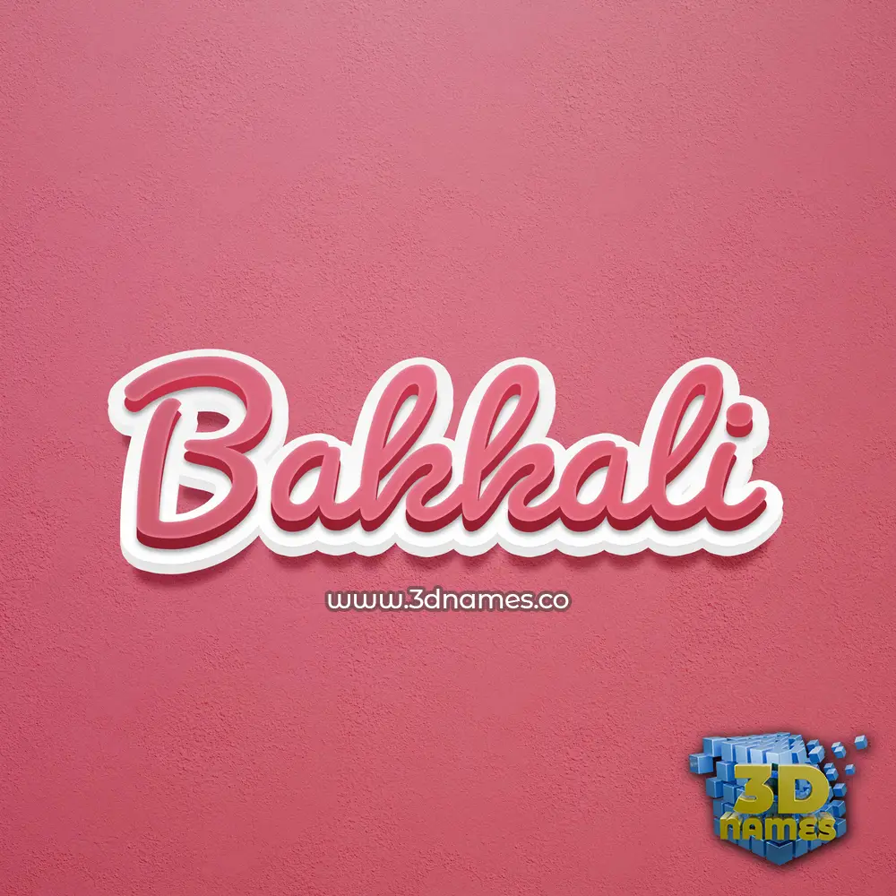 bakkali in Red Scribble style - 3D name wallpaper
