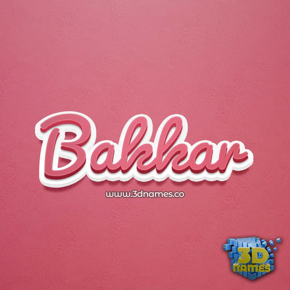 bakkar in Red Scribble style - 3D name wallpaper