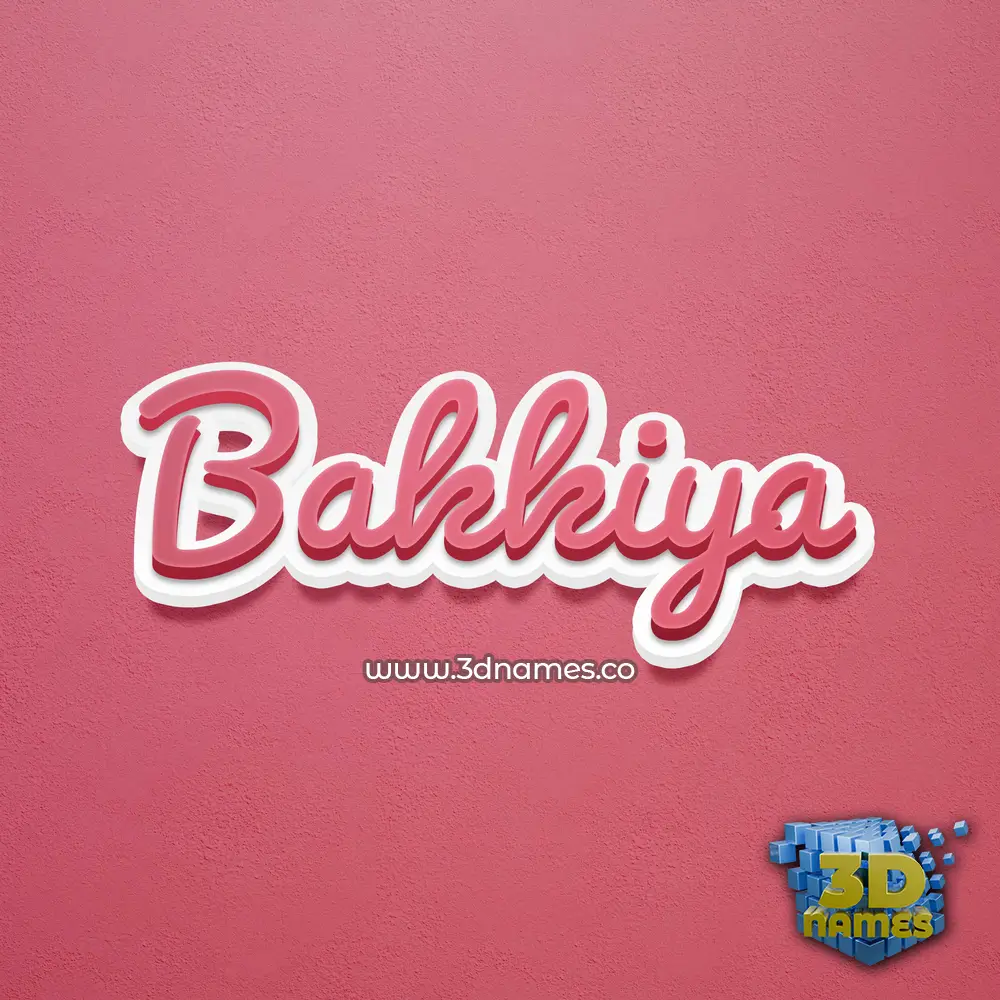 bakkiya in Red Scribble style - 3D name wallpaper