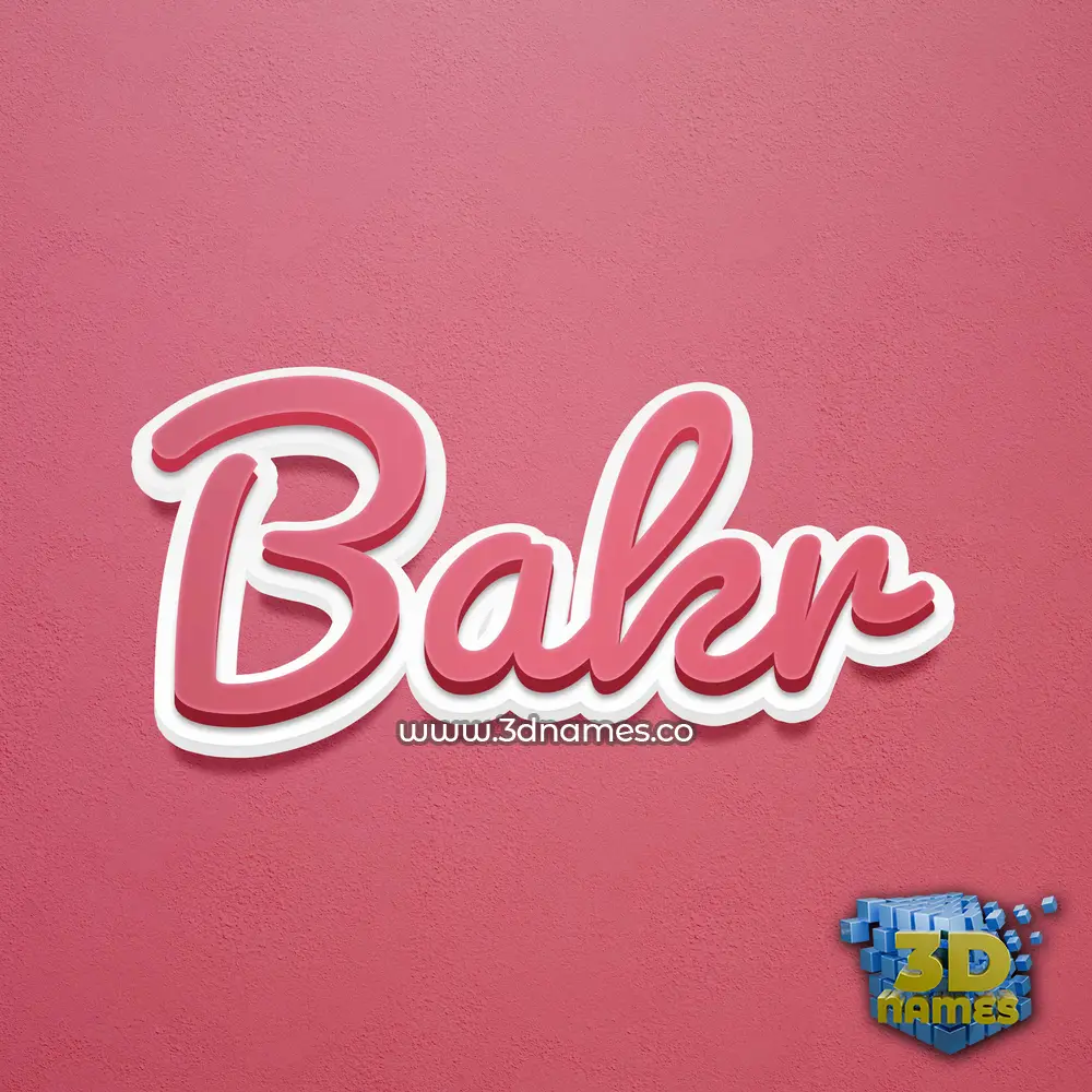 bakr in Red Scribble style - 3D name wallpaper