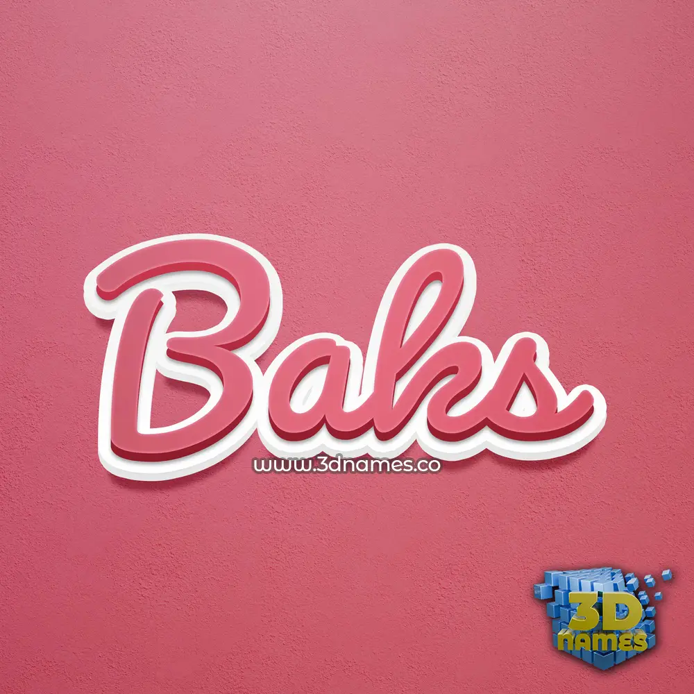 baks in Red Scribble style - 3D name wallpaper