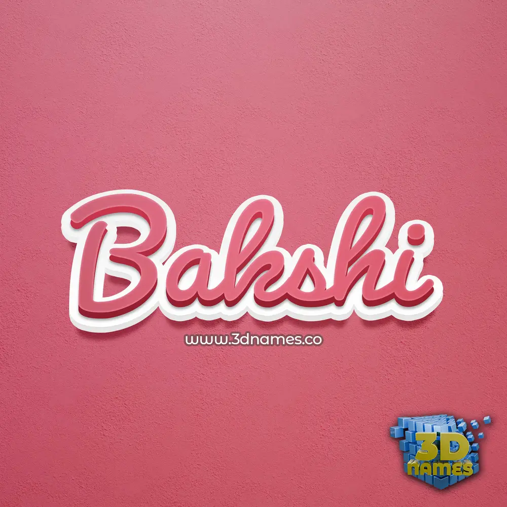 bakshi in Red Scribble style - 3D name wallpaper