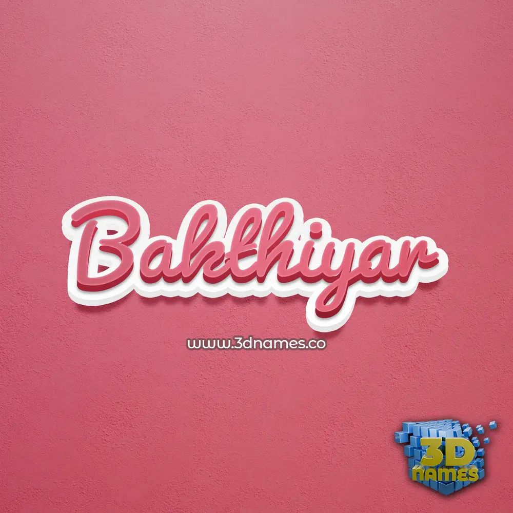 bakthiyar in Red Scribble style - 3D name wallpaper