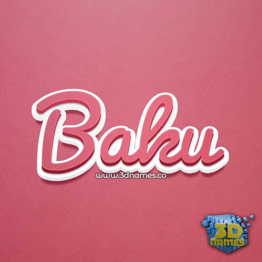 baku in Red Scribble style - 3D name wallpaper