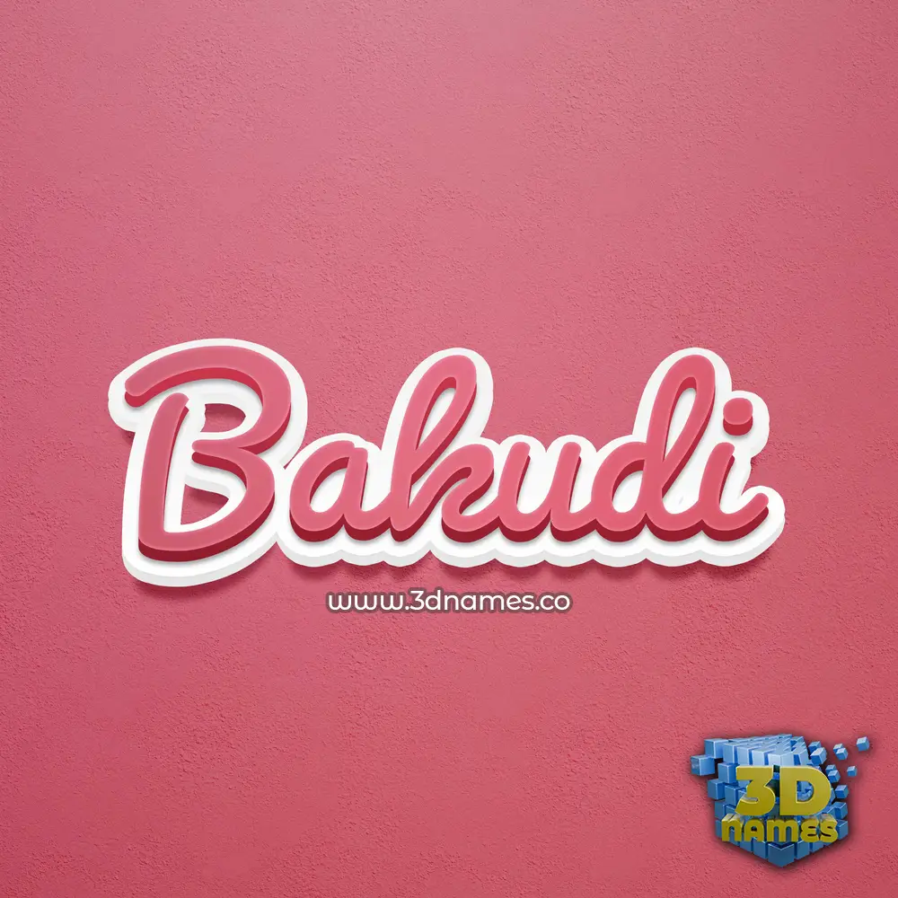 bakudi in Red Scribble style - 3D name wallpaper